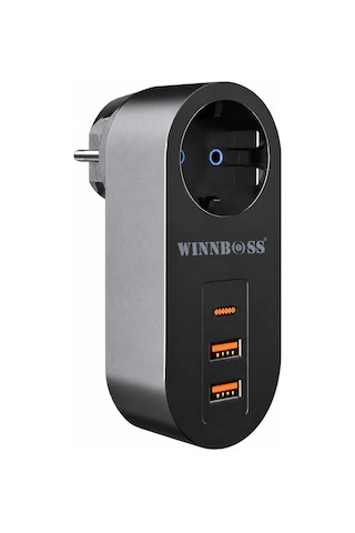 Coverzone 3 Usb Termal Akım Korumalı Priz 1 Type-c 2 Usb Çıkışlı