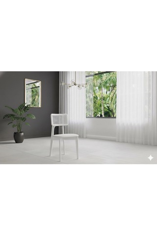 Marel 4 Kişilik Açılır Yemek Masası Takımı Modern Ve Şık Tasarım Beyaz Beyaz