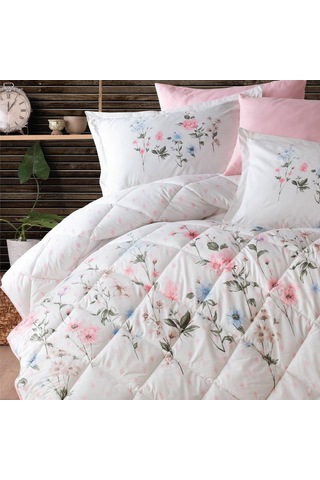 Ranforce 100% Pamuk Çift Kişilik Uyku Seti Palitra Pudra V1-5606