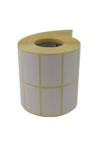 Kuşe Etiket 50mm X 30mm Ruloda 3000 Adet Yan Yana 2 Li 40mm Kuka Çapında Barkod Yazıcı Etiketi 1