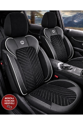 Opel Adam Shine Siyah Beyaz Tay Tüyü Oto Koltuk Kılıfı Tam Set-kolay Montaj-terletmez-ortopedik 2012-2019