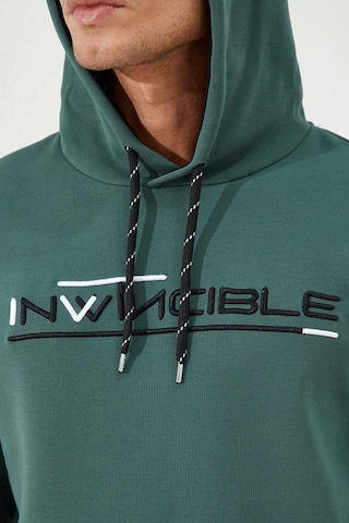 Tommy Life Yeşil Kanguru Cep Standart Kalıp Kapüşonlu Erkek Sweatshirt - 87883 Yeşil