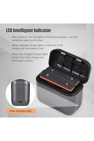 Xindoker Insta360 X3 Uyumlu 1800mah Çift Şarjlı Taşınabilir Batarya Şarj Kutusu