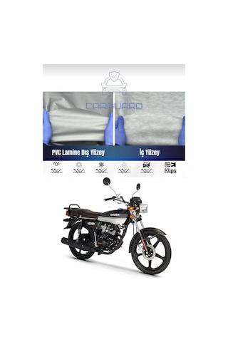Carguard Kuba Cg 50 / 100 Uyumlu Fitilli Motosiklet Brandası Motor Örtüsü-arka Çanta Uyumlu