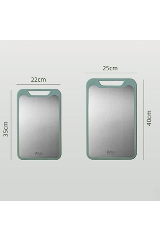 Novahub Yeşil Taraflı Tahtası Tahtası Tahtaları Sebze S Paspaslar Paslanmaz Mutfak Kesme Kesme Kesme Çift Çelik 304 Mr Yeşil