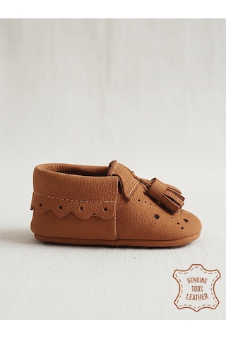 Denokids Erkek Bebek Nubuk Patik Hakiki Deri Taba Yumuşak Taban Ayakkabı 17-21 Numara Çok Renkli