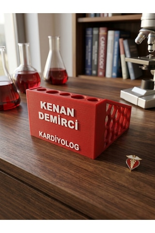 Kişiye Özel Masaüstü Kalemlik Ve Bloknotluk Kırmızı