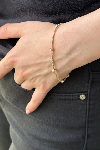 Zümrüt Sarraf 14 Ayar Altın Dorikalı Halat Bileklik Sarı Altın