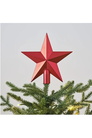 Yılbaşı Ağacı Süsü Kırmızı Tepe Yıldızı Tepe Süsü 20 Cm
