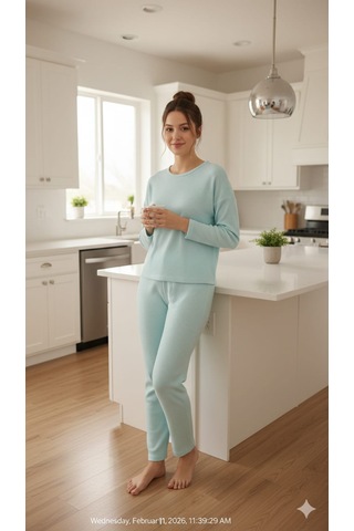 Sude Kadın Pijama Takımı Açık Mavi