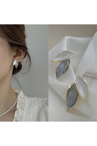 Kadın Küpe Mineli Küçük Yaprak Küpe 001