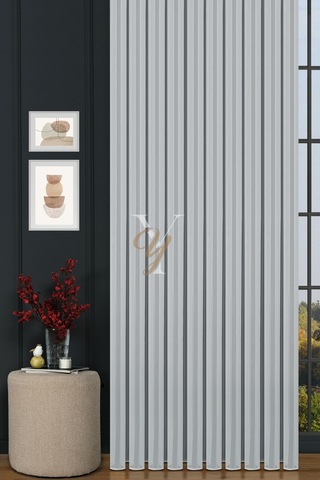 4608 Tül Perde V-01 Ekru Ekru