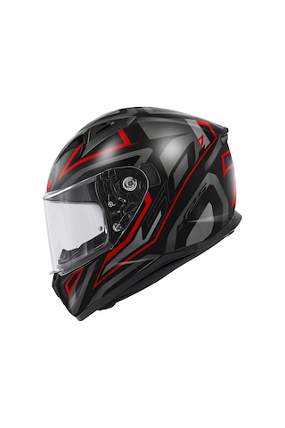 50.7 Proton Mat Tıtanıum-kırmızı Kask Siyah