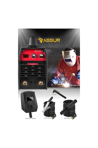 Assur Profesyonel Asr953 250 Amper Dijital Göstergeli İnverter Çanta Kaynak Makinesi Kırmızı