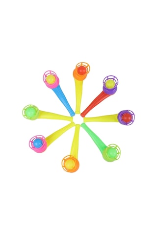 Pipetli Top Üfleme Oyunu Popit Eğitici Oyuncak 3 Adet