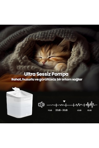 Haustier Wf004 Akıllı Kedi Köpek Su Sebili Su Şelalesi Su Pınarı