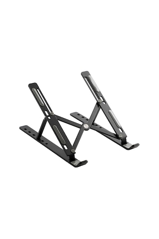 Padalink Alüminyum Dizüstü Bilgisayar Tutucu, 6 Seviye Yükseklik Ayarı, Isı Dağıtımı, Taşınabilir, Siyah