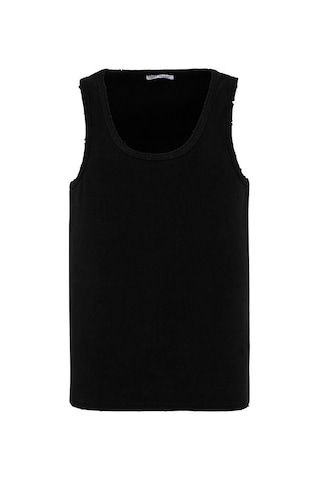 Vamos Yıkamalı Tank Top Kaşkorse Atlet Siyah