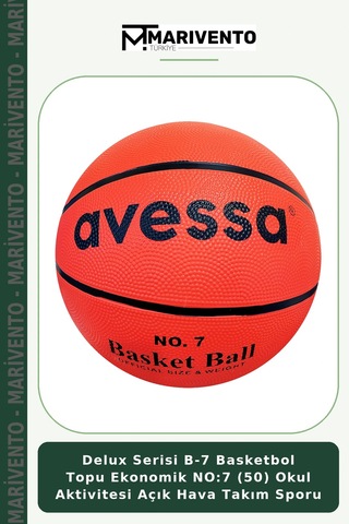 Delux Serisi B-7 Basketbol Topu Ekonomik No:7 50 Okul Aktivitesi Açık Hava Takım Sporu