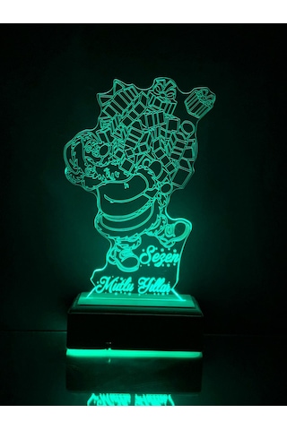 Kişiye Özel Hediye 3D Yeni Yıl Noel Baba Masaüstü Led Lamba