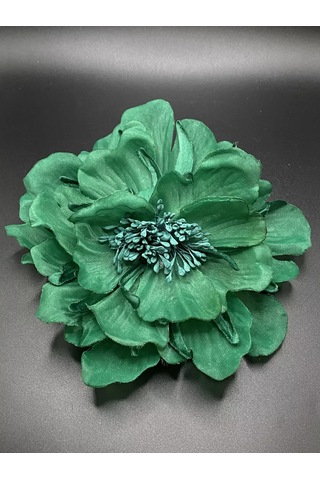 Amely Rid Kumaştan Büyük Çiçek Fiyonk Broş Tokalı 256857495 Yeşil