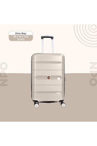 Npo Diamond Pp Polipropilen Orta Boy Kırılmaz Valiz - Kemik