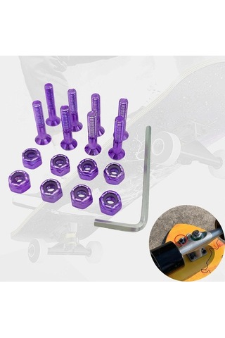 Pazly Suntek 8 Adet Yedek Longboard Donanım Seti - Mor Vidaları Mor