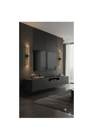 Bubbleflux Large 51 Cm Modern Tasarım Led Aplik - Duvar Lambası - Antrasit Gri - Elektrikli - Kumandalı - Günışığı Antrasit Elektrikli Kumandalı
