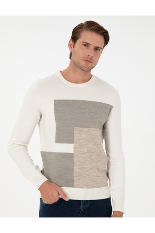 Pierre Cardin Erkek Ekru Kazak /triko 50300541-vr019 Ekru