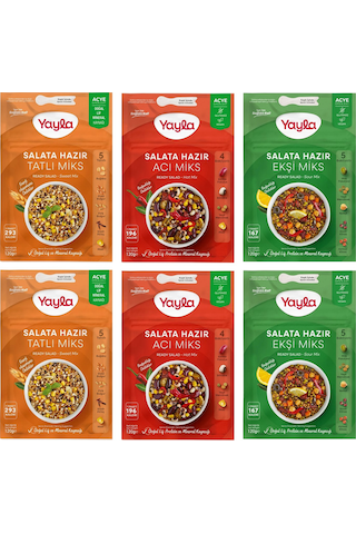Yayla Hazır Salata Mix 120 Gr Acı-tatlı-ekşi 6 Lı Karma Paket