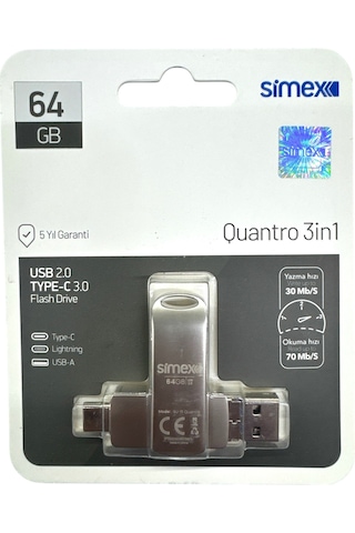 Type C Flash Bellek Xiaomi Redmi Oppo Vivo Samsung Uyumlu 64 Gb Otg Usb Typec Flash Bellek Disk Pc
