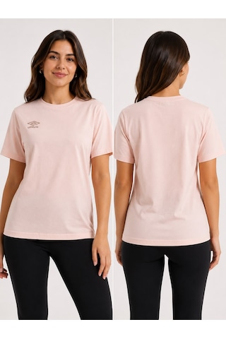 Umbro Season Toz Pembe Pamuklu Kadın Spor Tişört - Vf0510