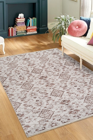 Modern Desen Baskılı Kaymaz Taban Elit Şık Dört Mevsim Yıkanabilir Halı Yolluk Oturma Salon Odası Kahve