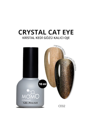 Momo Professional Kristal Kedi Gözü Kalıcı Oje Ce02 Yarı Şeffaf Antik Altın 10 Ml