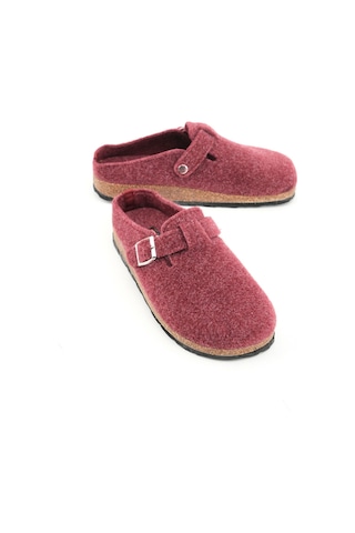 Gezer Kışlık Mantar Taban Tokalı Ayarlanabilir Kadın Ev Terliği Bordo