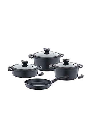 Olika Palladium 7 Parça Döküm Tencere Seti Siyah Dts Pal704