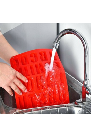 Qingmipy 26 Harfli Kırmızı Silikon Kek Kalıbı - Mikrodalga, Buzdolabı Ve Fırın Uyumlu Çok Renkli