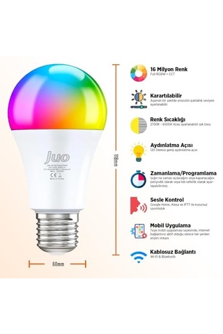 Lumex Akıllı Ampul 9w Rgb Wifi & Bluetooth Diğer