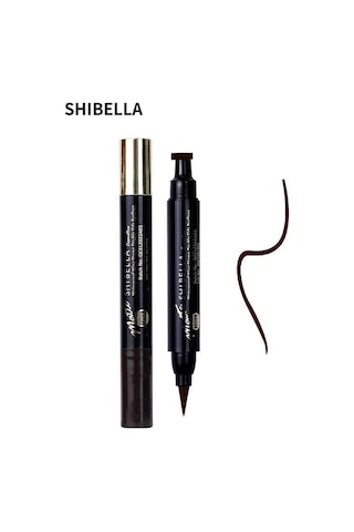 Shibella Kahverengi Çift Uçlu 24 Saat Dayanıklı İnce Damgalı Eyeliner Kutusuz