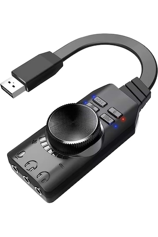 Usb Dsp Sound Card 7.1 Harici Ses Kartı Gaming Pubg Lol Valorant Mikrofonlu Kulaklık Adaptörü Tak Çalıştır