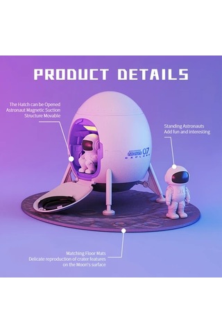 Honeybeeshop Astronot Galaksi Işık Projektörü 1 Bilgisayar Uzay Gemisi Tavan Projektörü Gece Lambası Zamanlanabilir Yatak Odası Dekoru 16renk Şarj Edilebilir