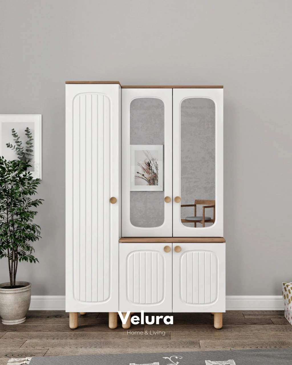 Rana 5 Kapaklı Portmanto Beyaz