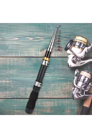 Mufunye Teleskopik Olta Kamışı Direk Taşınabilir Küçük Kısa Deniz Kamışı Mini Deniz Balıkçılığı Aletleri Seyahat İçin Teleskopik Olta Kamışı Deniz Suyu Tatlı Su Levrek Alabalık Balıkçılığı