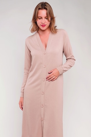 Gabria Ön Düğmeli Seul Uzun Hırka Bej