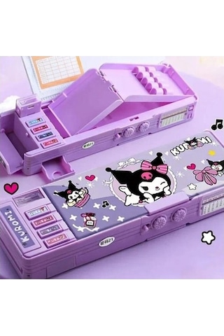 Agoodshop Çok Fonksiyonlu Şifreli Kalem Kutusu Mor Mor