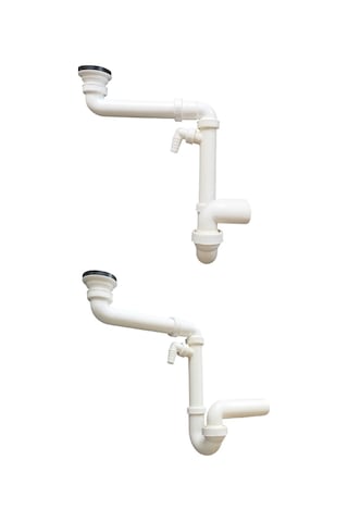 Dallmer Yer Kazandıran Lavabo Sifonu Evye Sifonu Delikli Süzgeçli 50'Lik Koku Önleyici Gider Borulu