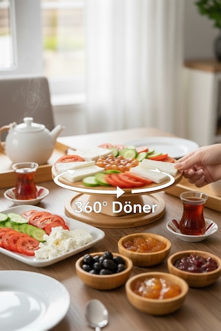 Bambum Fiesta - Ayaklı Dönen Servis Tabağı 33cm