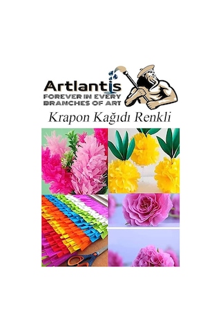 Krapon Kağıdı 10 Renk 50x200 Cm 1 Paket Grapon Kağıdı Karışık Renkli 10'lu Okul Sınıf Kreş