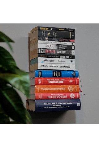 Metal Siyah 2 Adet Kitaplık, Kitap Organizatör, Uçan Kitap Rafı, Görünmez Duvar Kitaplık 2'li Siyah