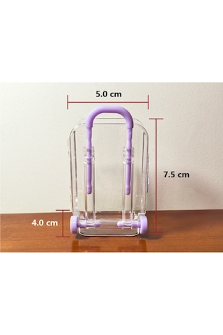 Kangvka Mini Valiz Desenli Masaüstü Organizer - Şeffaf Siyah 5x3.8x7.5cm - Küçük Aksesuar Ve Eşya Saklama Kutusu Çok Renkli